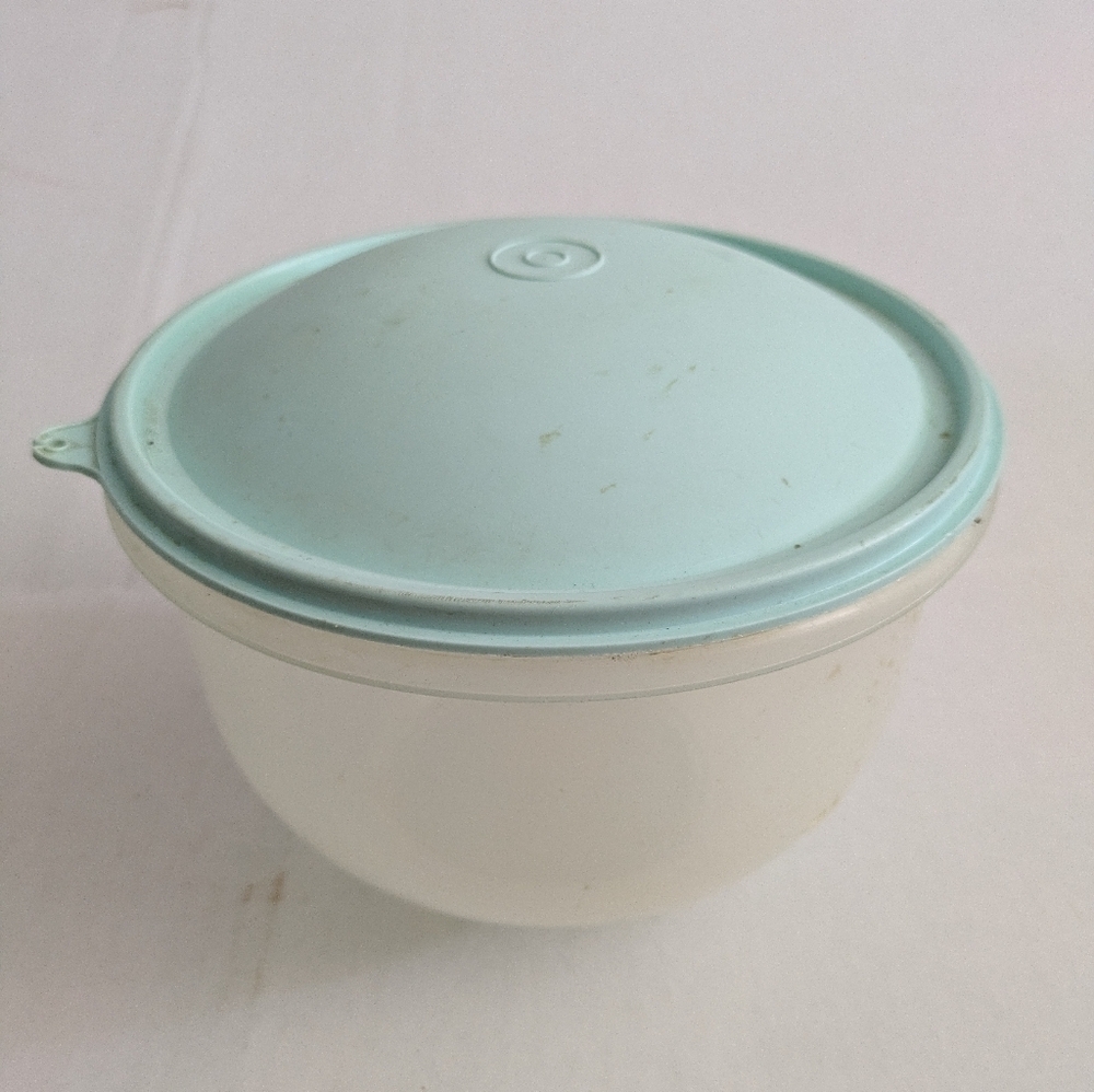 Tupperware Vintage Crisp It Lettuce Keeper Bowl Mint Dome Lid